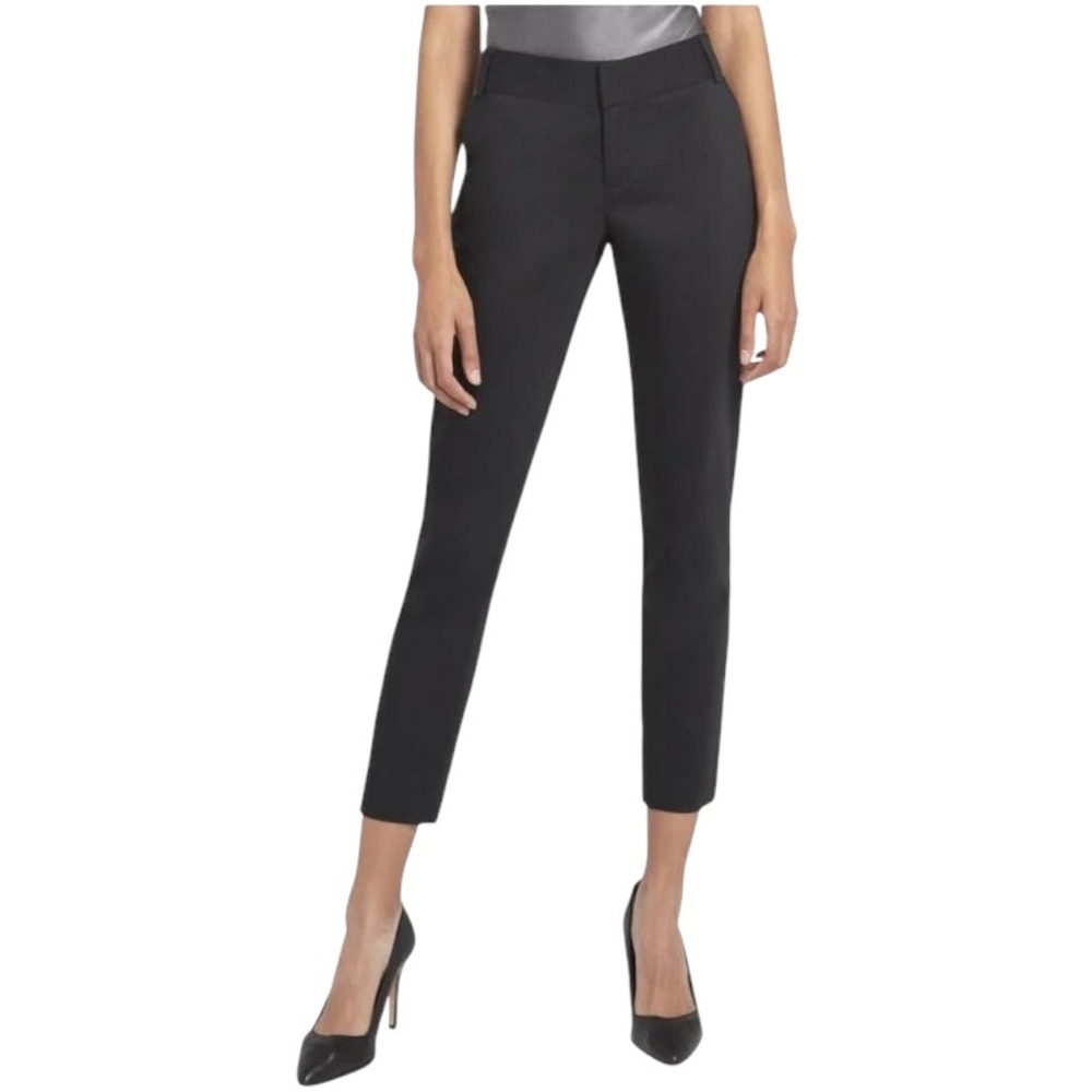 Alice + Olivia Pants Women 2 Black Cropped Stacey Slim Trousers Preppy Career